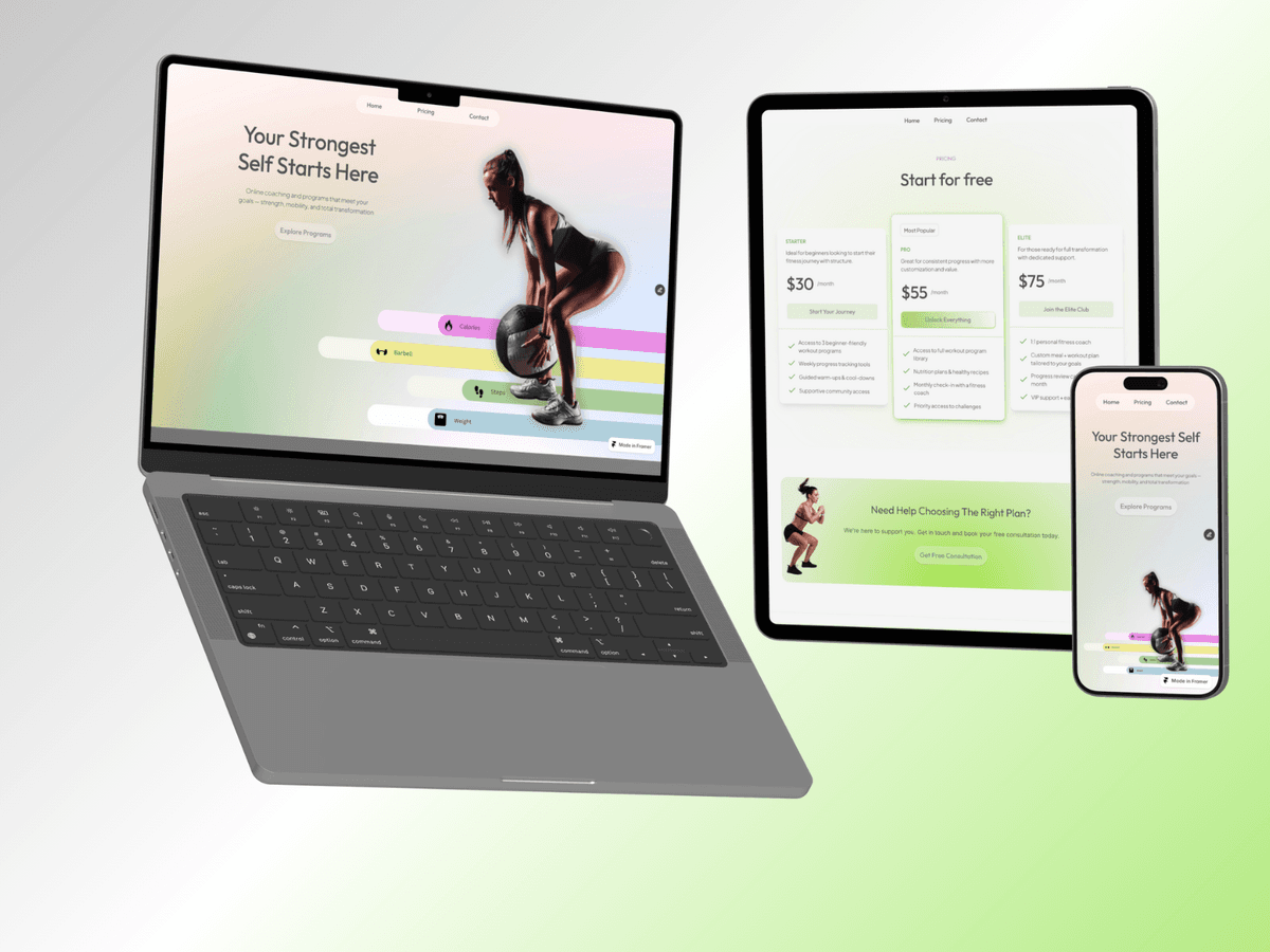 Fitness/Personal Trainer Framer Template