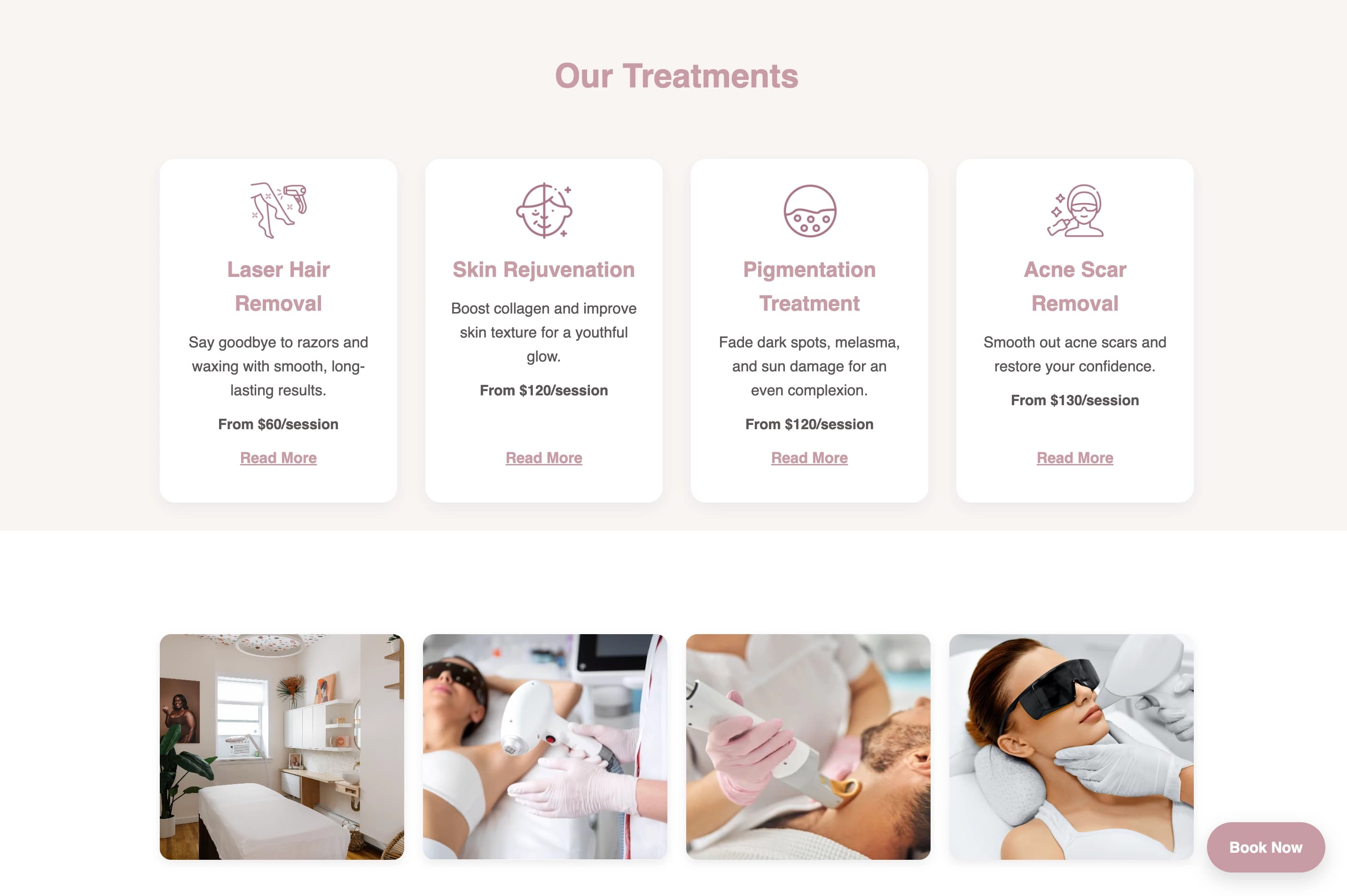 Laser Treatment — Website Template — website preview 2
