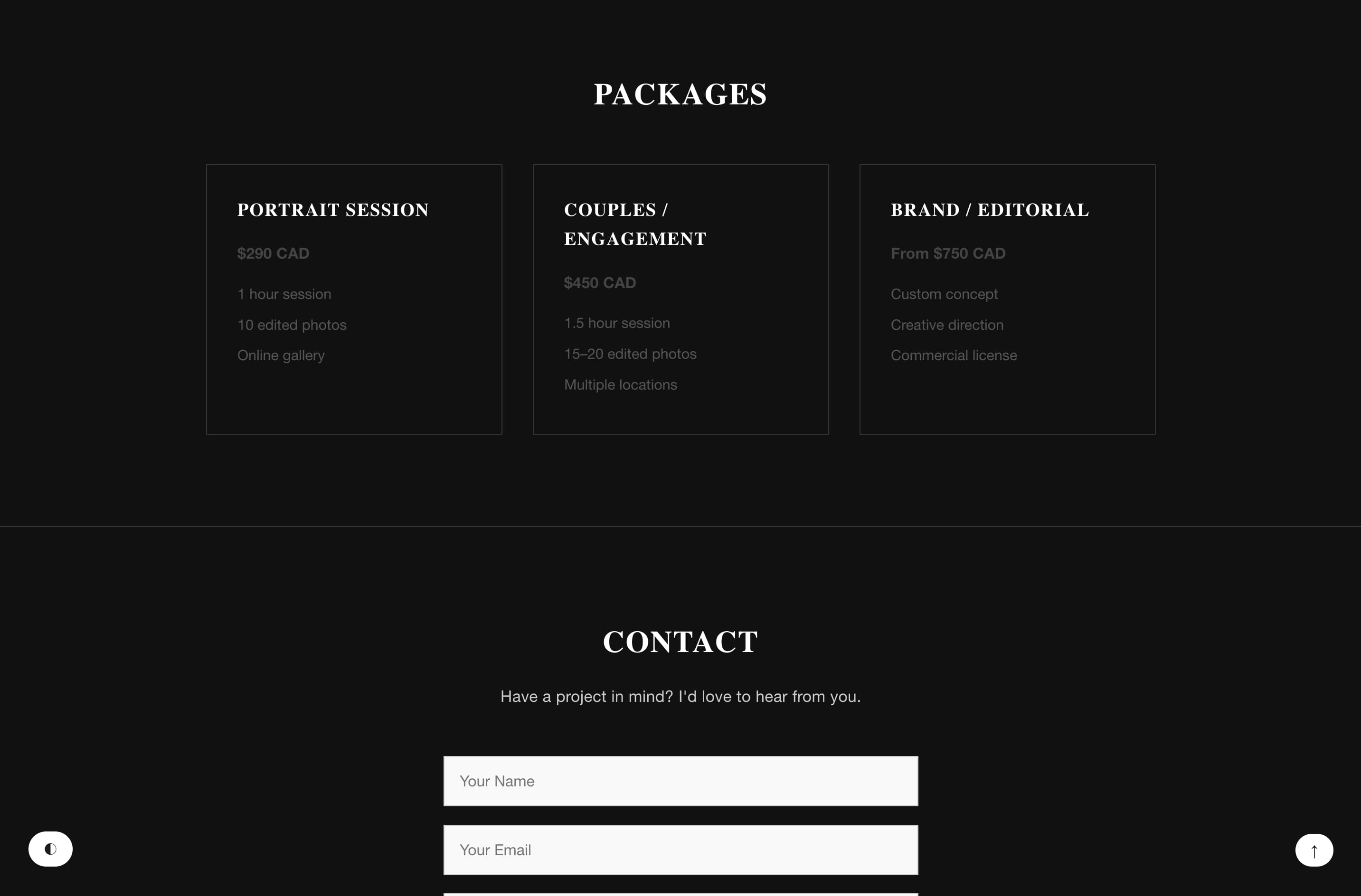 Photographer — Website Template — website preview 3
